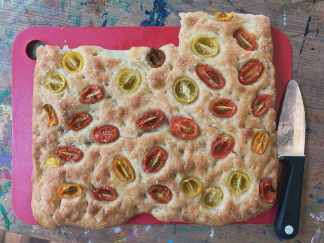 Our students baked some delicious tomato focaccia for our end of the year celebration! #projectbasedlearning #plantbased