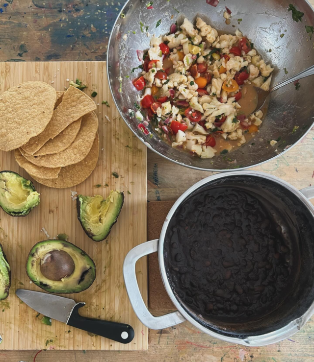 The inspiration in the cooking studio this week has come from the cookbook, Provecho by @edgarraw. It has been a meditative practice throughout each recipe.  Whether it has been picking through the beans, rinsing the rice, or watching vegetables char on the cast iron, all has engaged the entirety of our senses. We are grateful for the food, the energy, and the experience! #projectbasedlearning #plantbased
