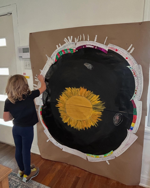 Closing out one cycle, 2024, and headed into a new one! Our students are working on a circular 2025 calendar to visually see time moving and what events take place when.  It is still a work in progress, but they have connected to it strongly.  #projectbasedlearning #reggioinspired